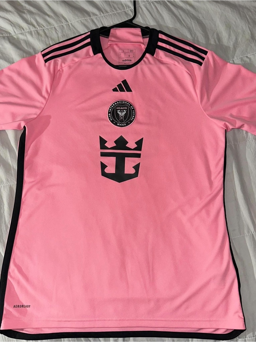 adidas Pink Miami Soccer Jersey with Black Accents